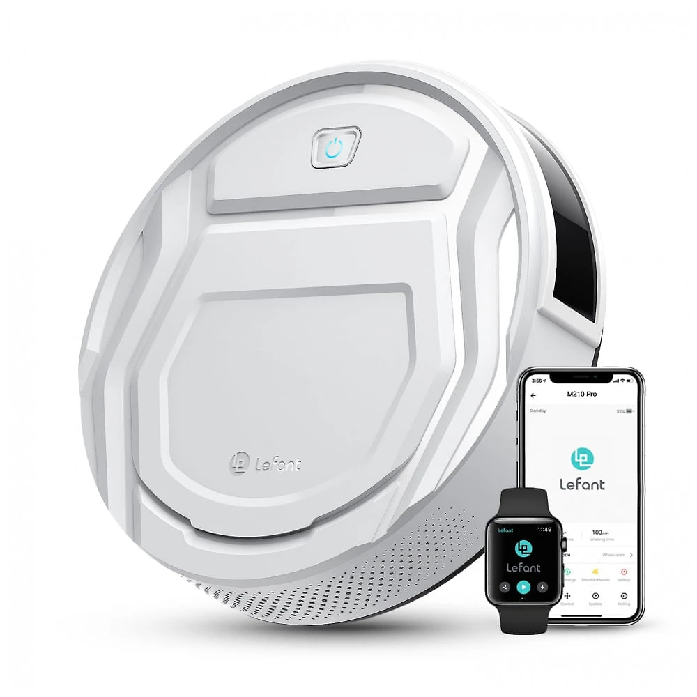 Robô Aspirador Lefant M210P Branco 2200Pa FreeMove 3.0 120 Minutos Bateria 110V