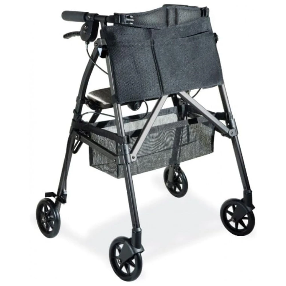 Andador Adulto Idoso Stander com Bolsa, Suporta até 113 kg Quilos, Preto