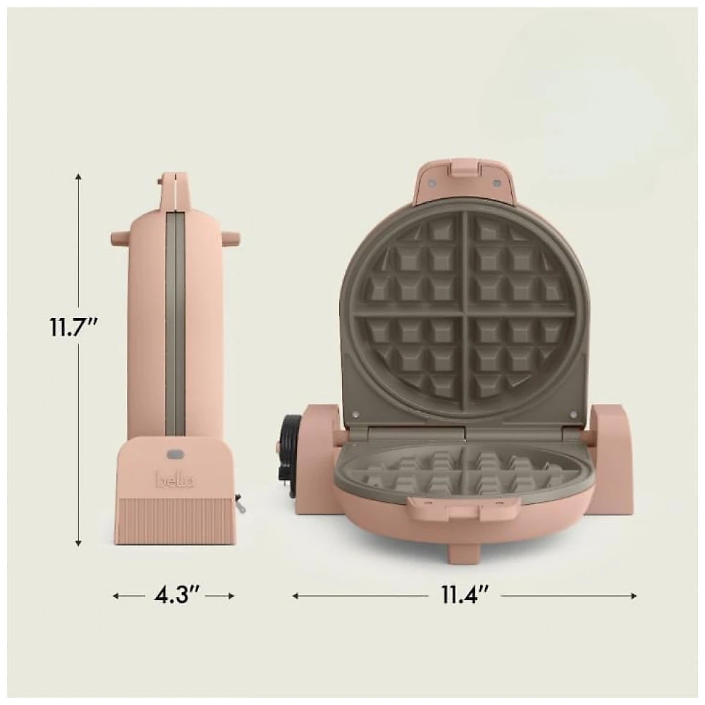 Máquina de Waffles bella FlipnStore com Revestimento Cerâmico EverGood, Design Compacto que Economiza Espaço, Indicador de Energia