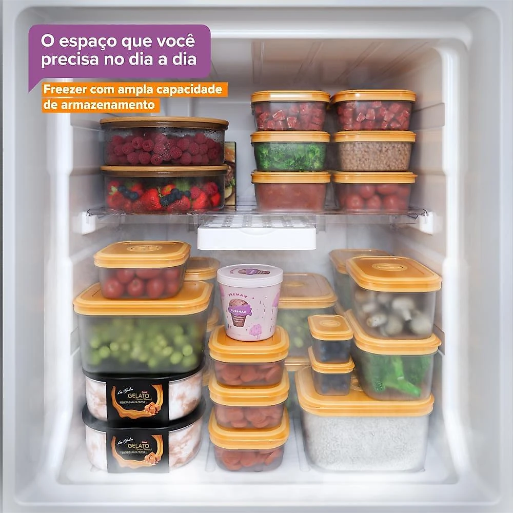 Geladeira continental tc45s frost free duplex 400l inox look econômica espaçosa controle eletrônico 110