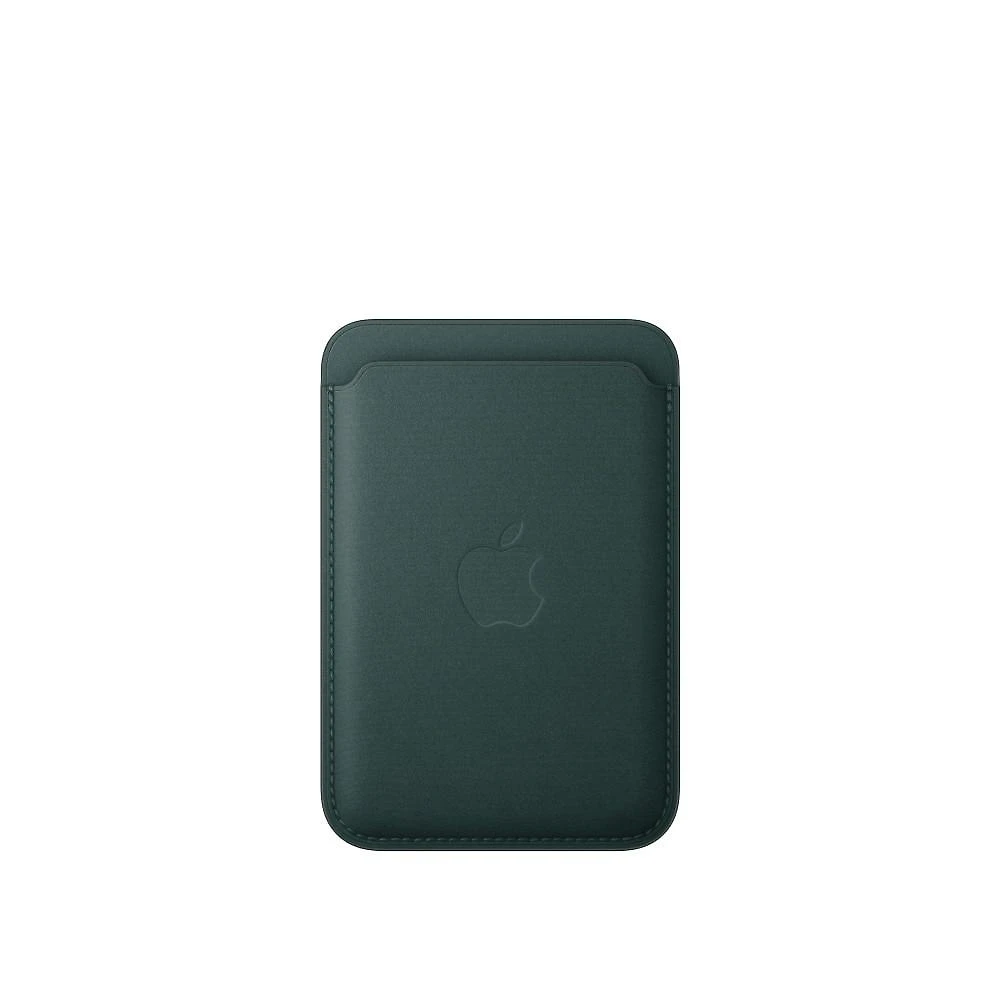 Carteira com MagSafe de tecido FineWoven para iPhone - Verde‑escuro