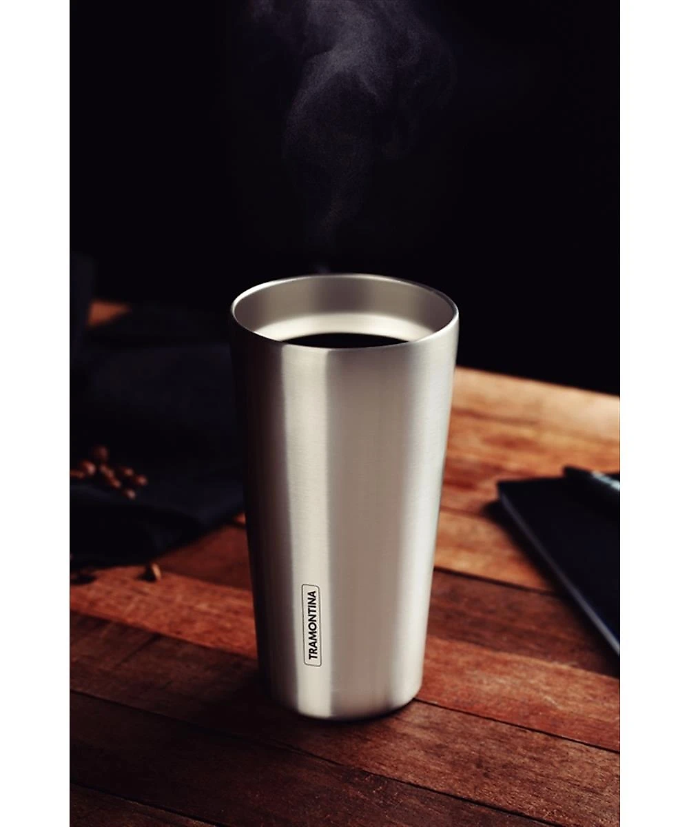 Copo Térmico Tramontina Exata em Aço Inox sem Tampa 420 ml
