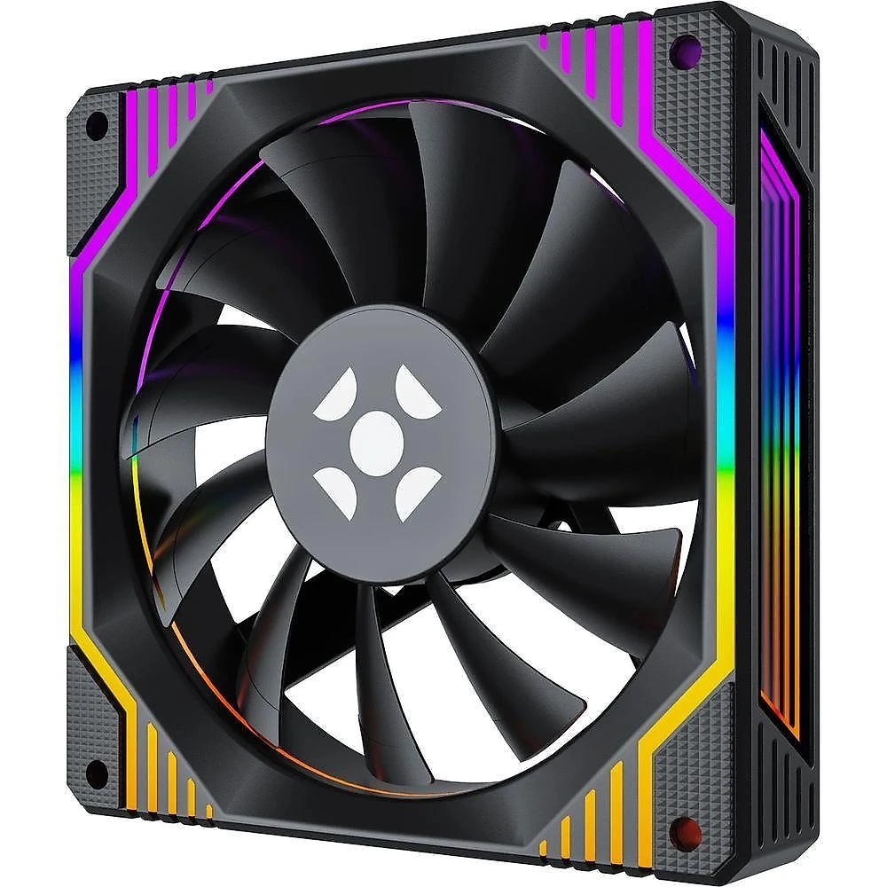 Kit Cooler Fan Argb Fortrek Frosty Preto Com Controladora-controle