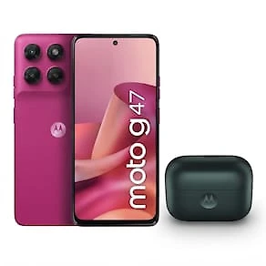 Kit Motorola Moto G47 5G 128GB Rosa com Moto Buds Loop Sound by Bose Verde
