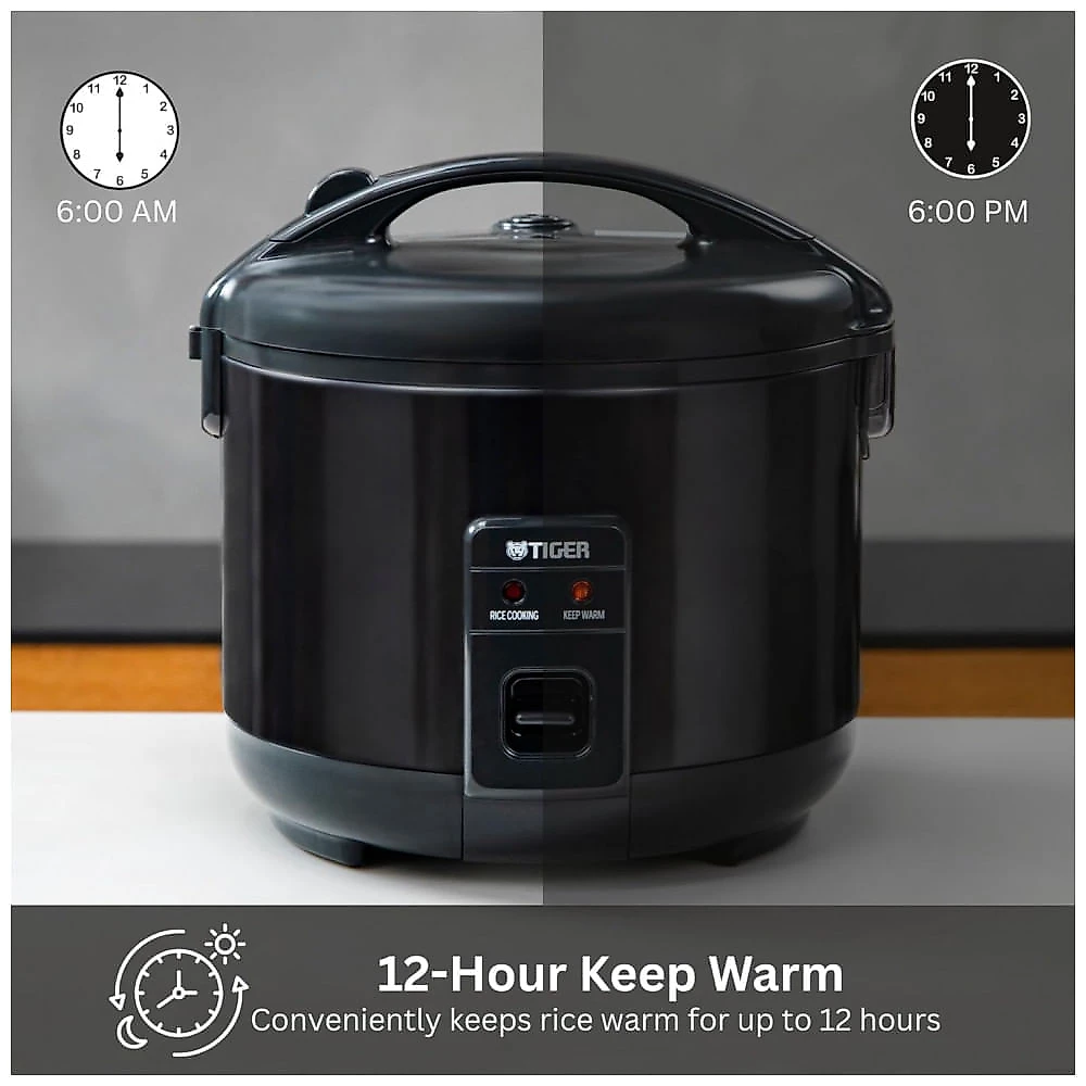 Panela Elétrica de Arroz Tiger Obsidian Black 3 Xícaras Antiadesiva 120 V 305 W
