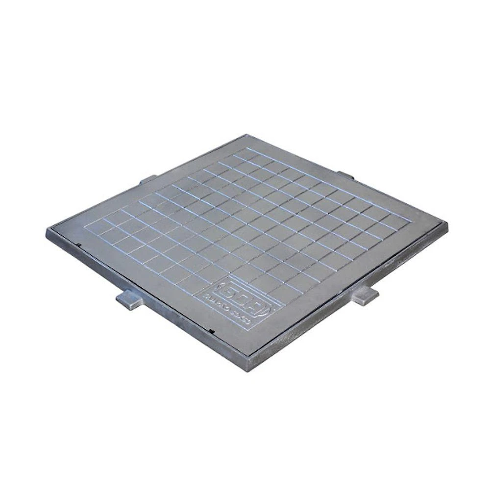 Tampa Tampão de Chão Alumínio Dupla Vedação Simples 50x50cm Prata GDA Industria e Distribuidora