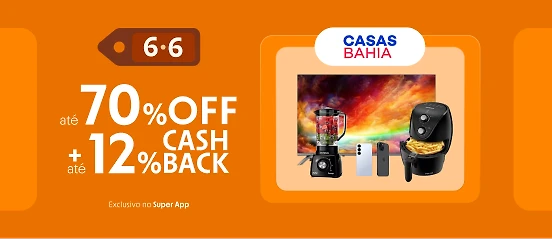 Casas Bahia com até 12% de cashback