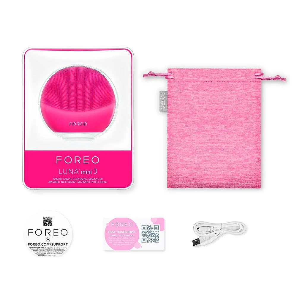 Escova de limpeza facial foreo luna mini 3 fuchsia