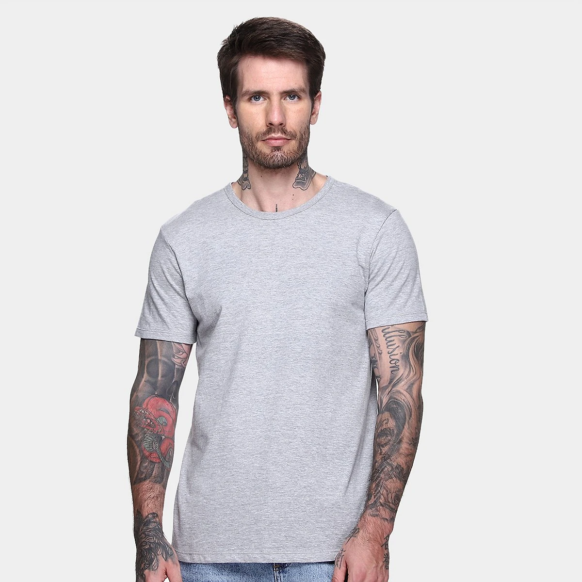 Miniatura Kit Camiseta Hering Slim Masculina 5 Peças Branco+Preto - G