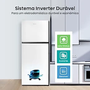 Geladeira Hisense Duplex Branca 381L Inverter Frost Free RT3N375 110V