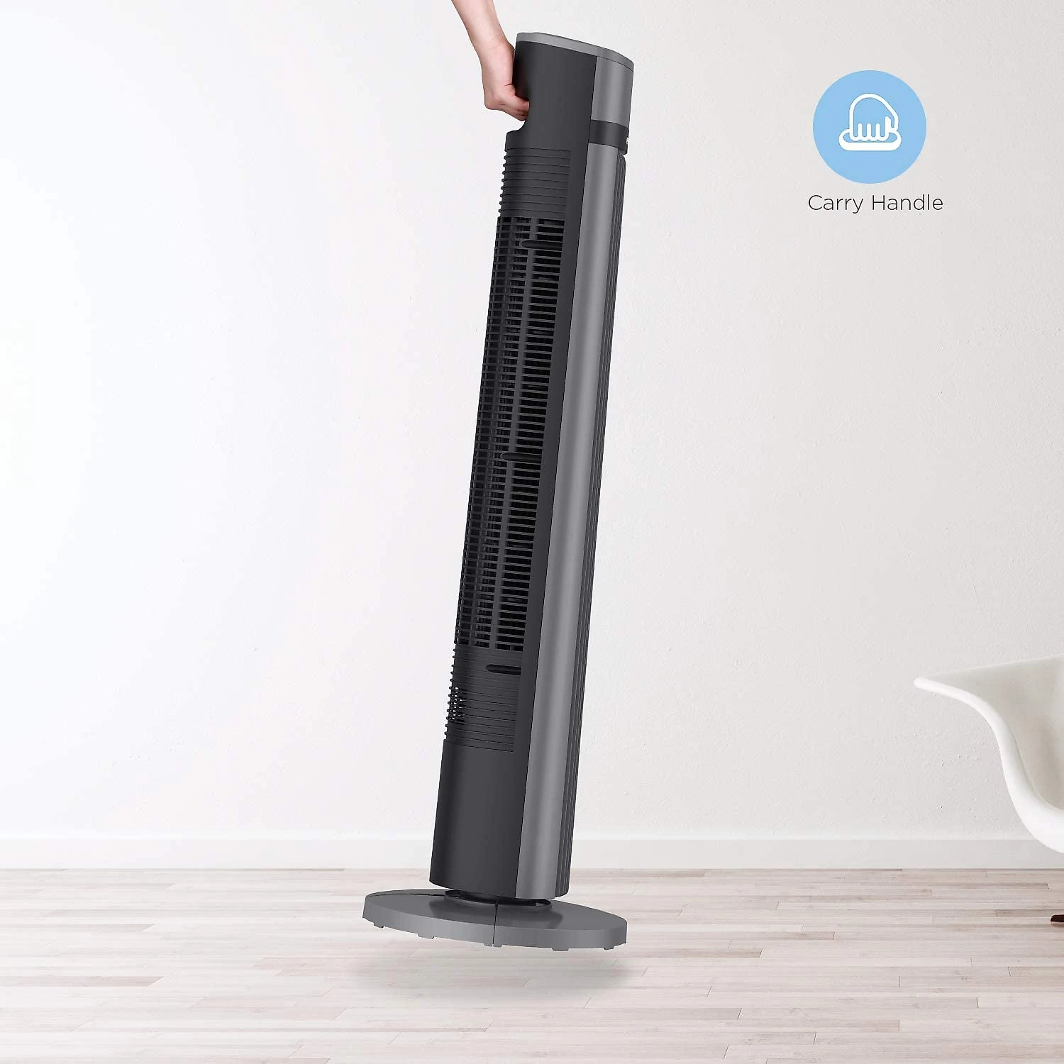 PELONIS Oscillating Tower Fan with Remote Control 40 Quiet Stand Up Fan with 3 Speed Settings and 3 Modes 15Hour Timer LED Display for Bedroom Home Office Use Black