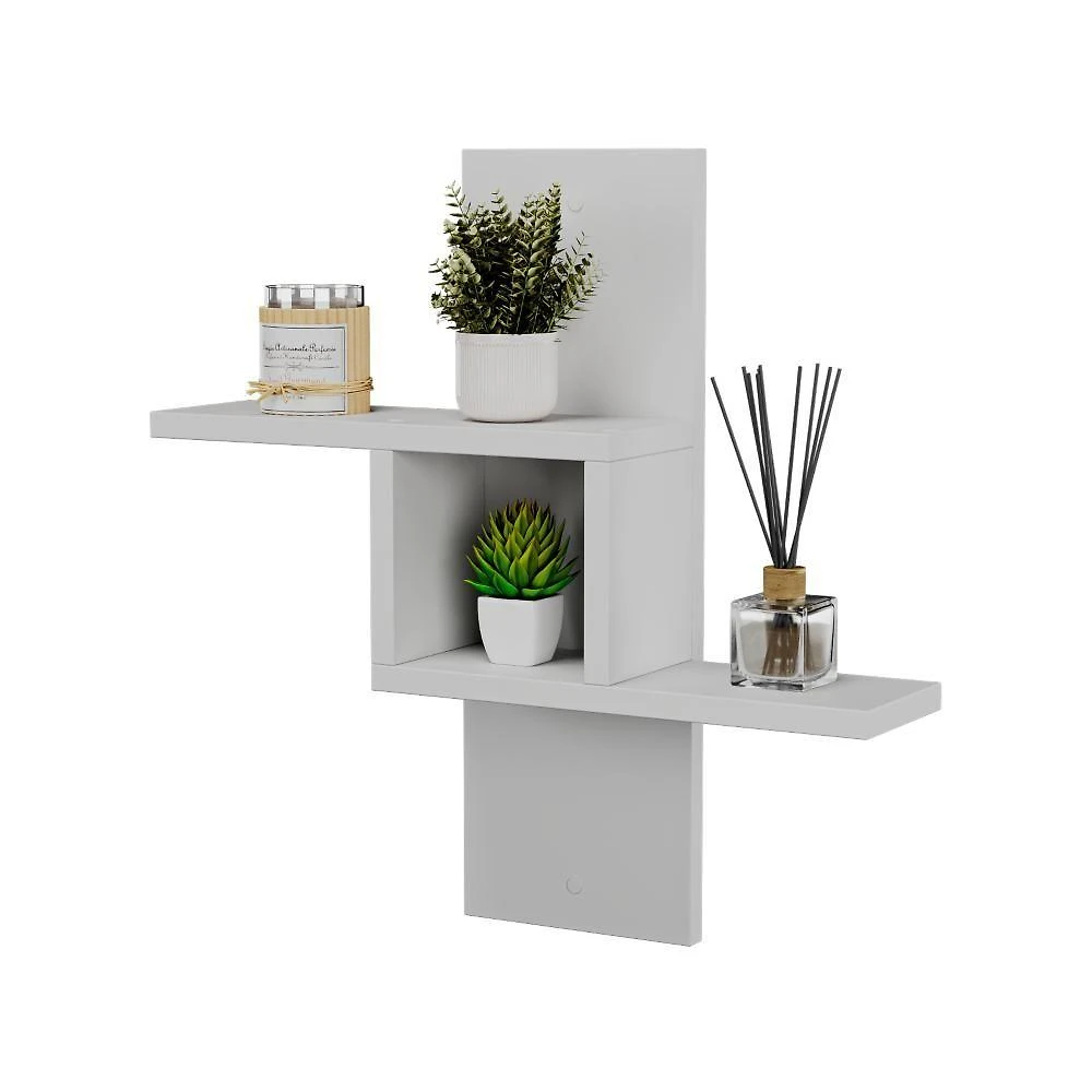 Nicho Decorativo Cross 45x45CM MDP Parafuso Organizador Banheiro Branco Mercado das Prateleiras