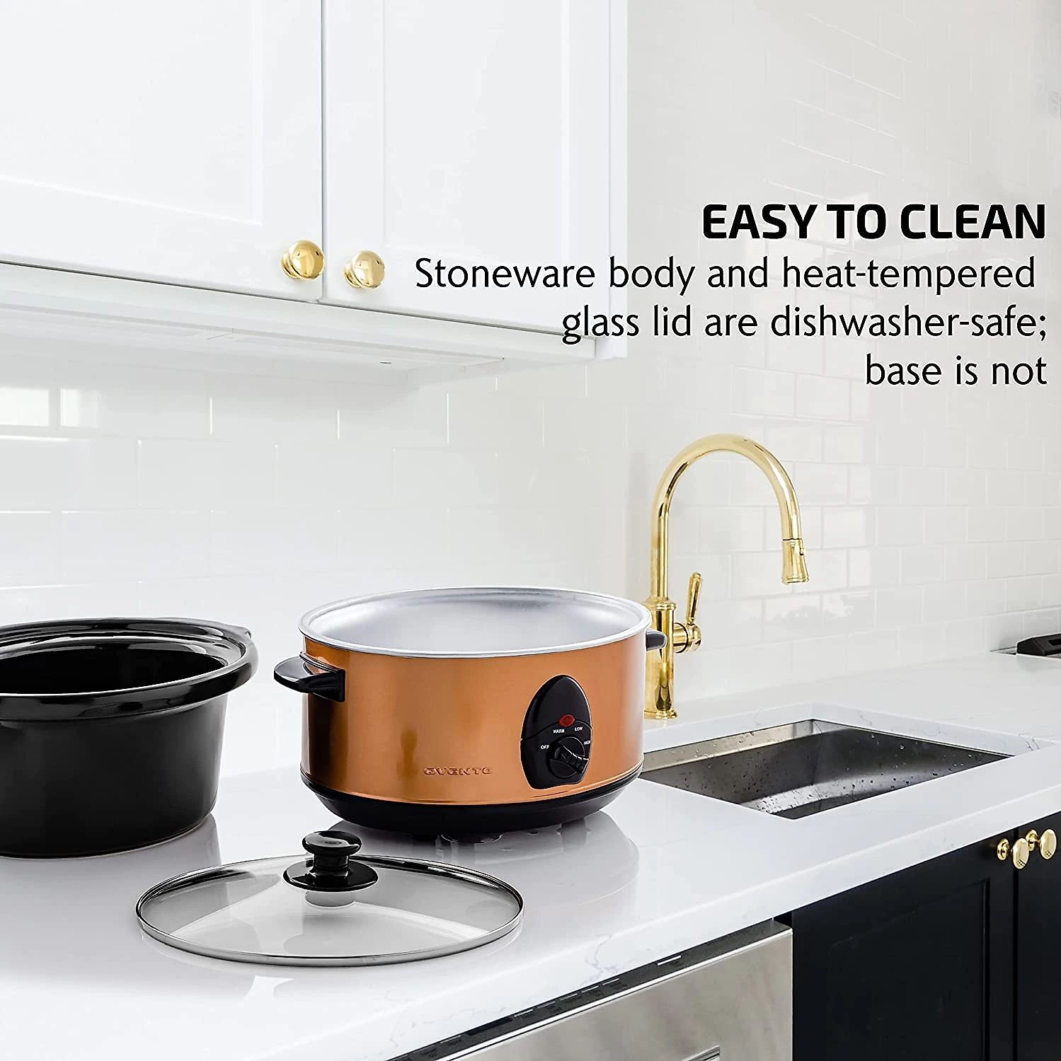 Ovente Panela Elétrica 35L Multifuncional Aço Inoxidável 3 Te mperaturas 110V200W Laranja