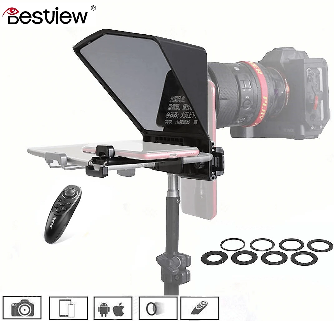 Teleprompter Portátil SmartPhone T2 Visor HD para DSLR e Mirrorless