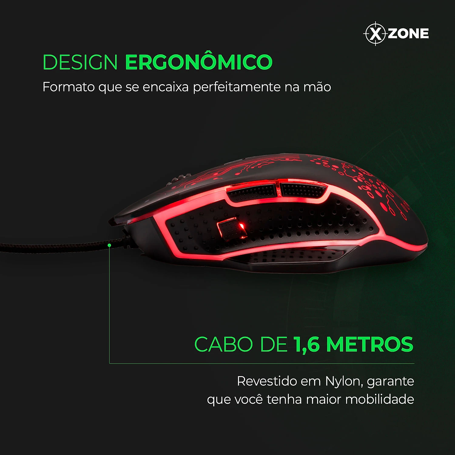 Mouse Gamer Xzone 3200 DPI GMF-03 MOUSE GMF-03 NA 3200 DPI