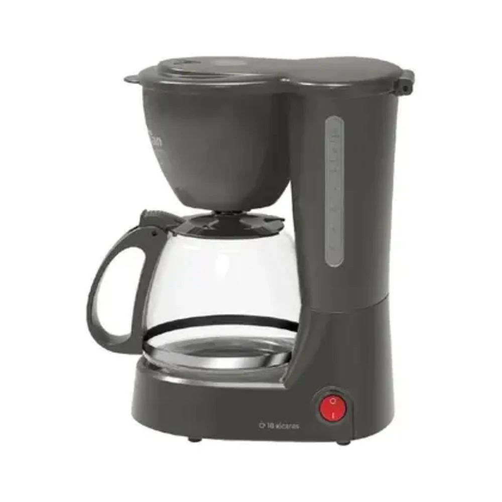 Kian CF102 Cafeteira Elétrica 18 Xícaras Vidro Cinza 110V