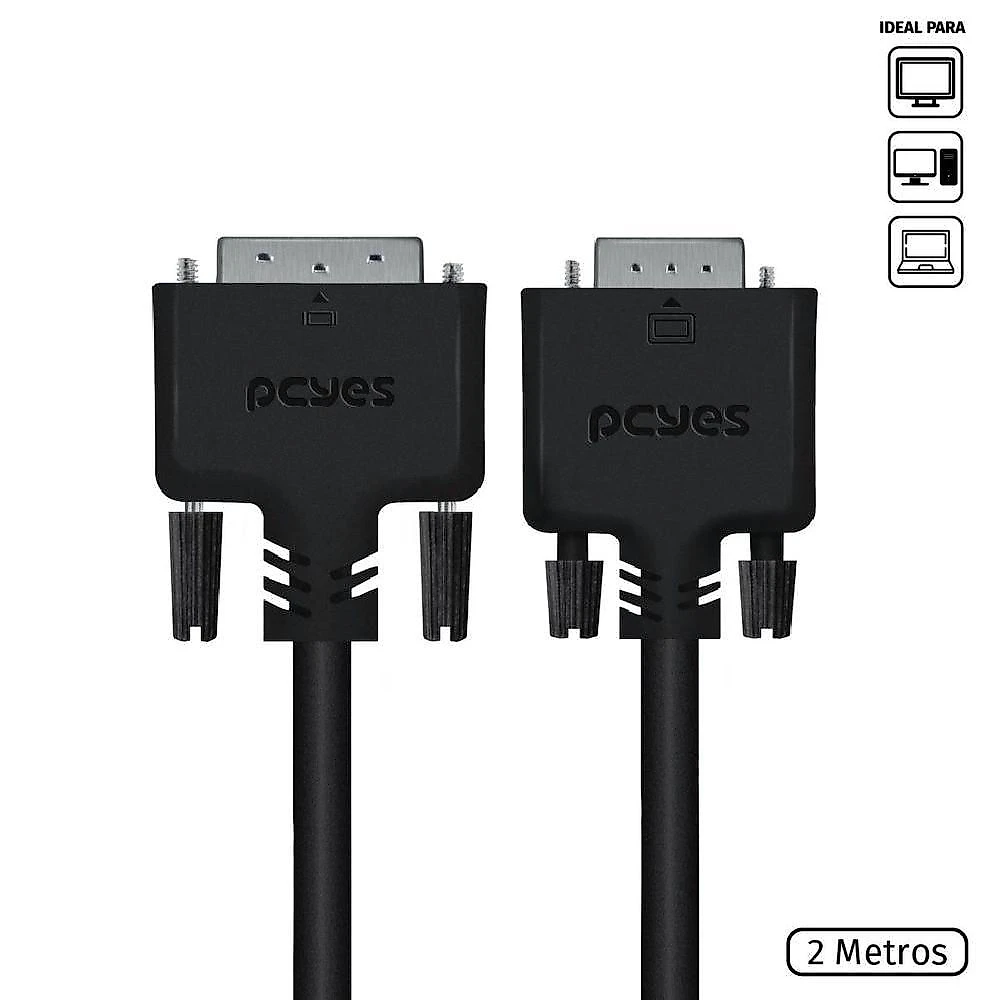 Cabo Dvi-i Para Vga Macho 2m - Pdvm15-2