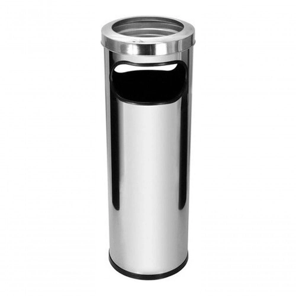 Cinzeiro Lixeira Com Coletor De Bituca Inox C18a