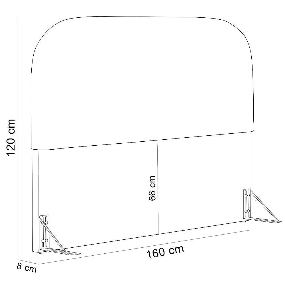 Cabeceira Cama Box Queen 160cm Orgânica Lanna W01 Suede Cinza - Lyam Decor