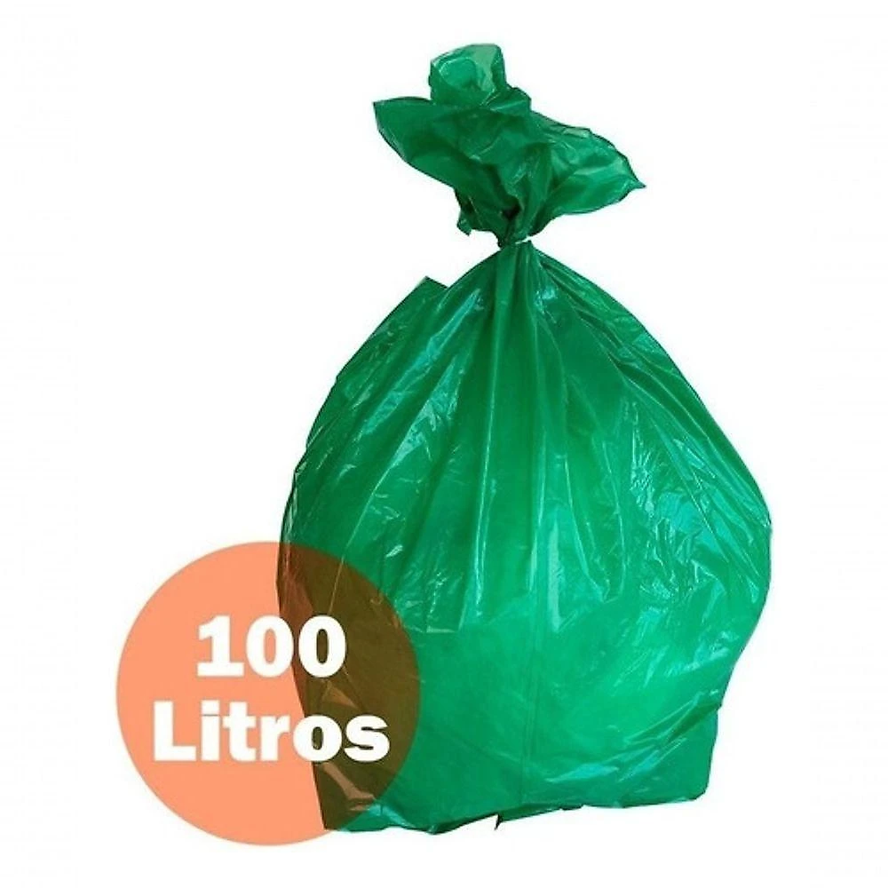 Saco de Lixo para Coleta Seletiva 100 Litros 100 Unidades Polietileno Reciclado Alta Resistência