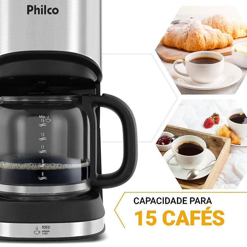 Cafeteira Philco 15 Cafezinhos 550W 600ml PCFE01 220V