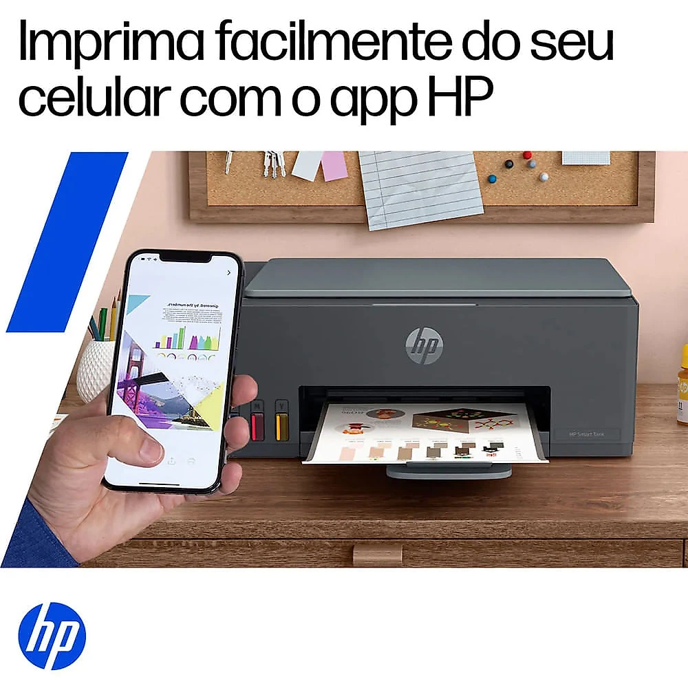 Impressora Multifuncional Smart Tank 589 Tanque de Tinta Colorida Wi-Fi USB HP Preto - Bivolt