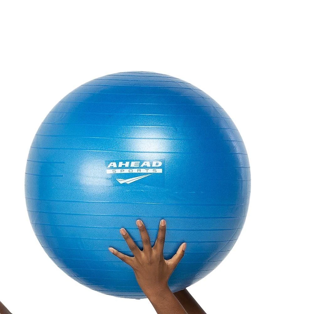Bola Pilates 65cm - Abdominal Gym Ball Ahead Sports Com Inflador Cor Azul