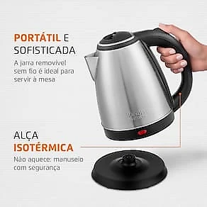 Chaleira Elétrica Mondial Pratic CE-06 com Capacidade de 2L - Inox 110V