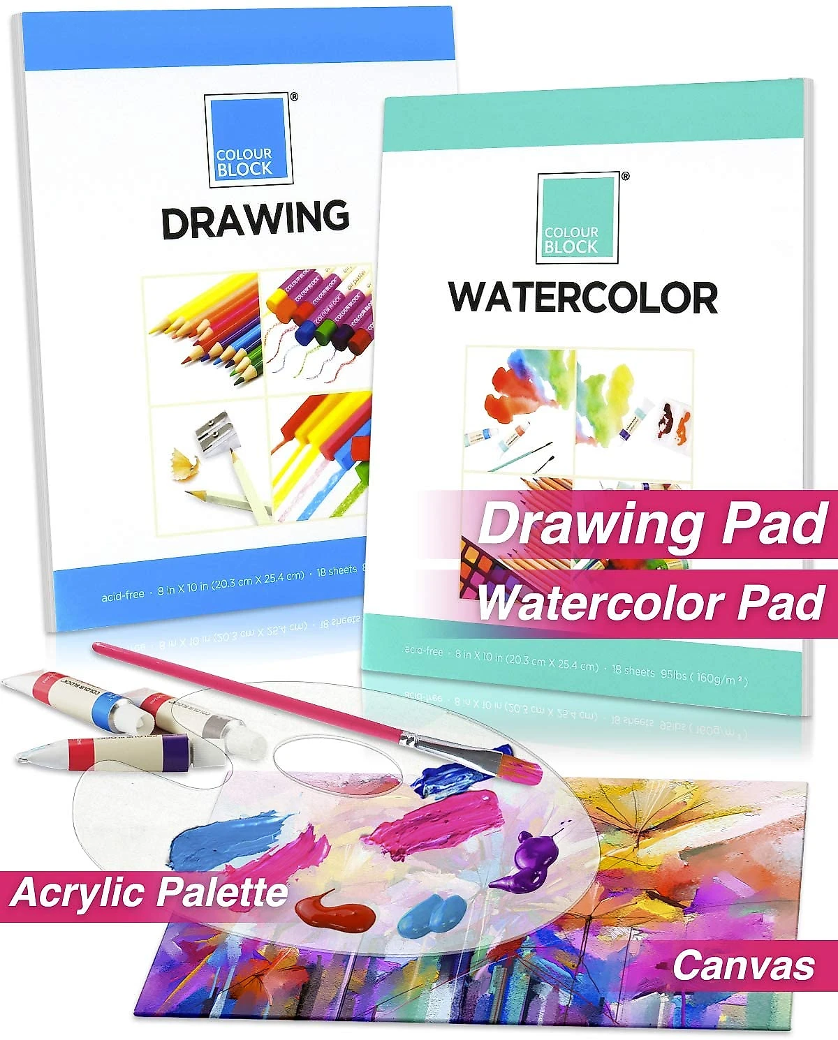 COLOUR BLOCK Kit Profissional de Tinta Acrílica 4 em 1 com Maleta de Alumínio Azul
