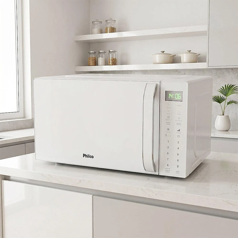 Micro-Ondas Philco 20 Litros PMO24B, Branco - 110 Volts