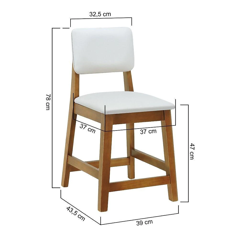 Banqueta Baixa Paris sem Porta Madeira Maciça 39CM Amêndoa Decorise