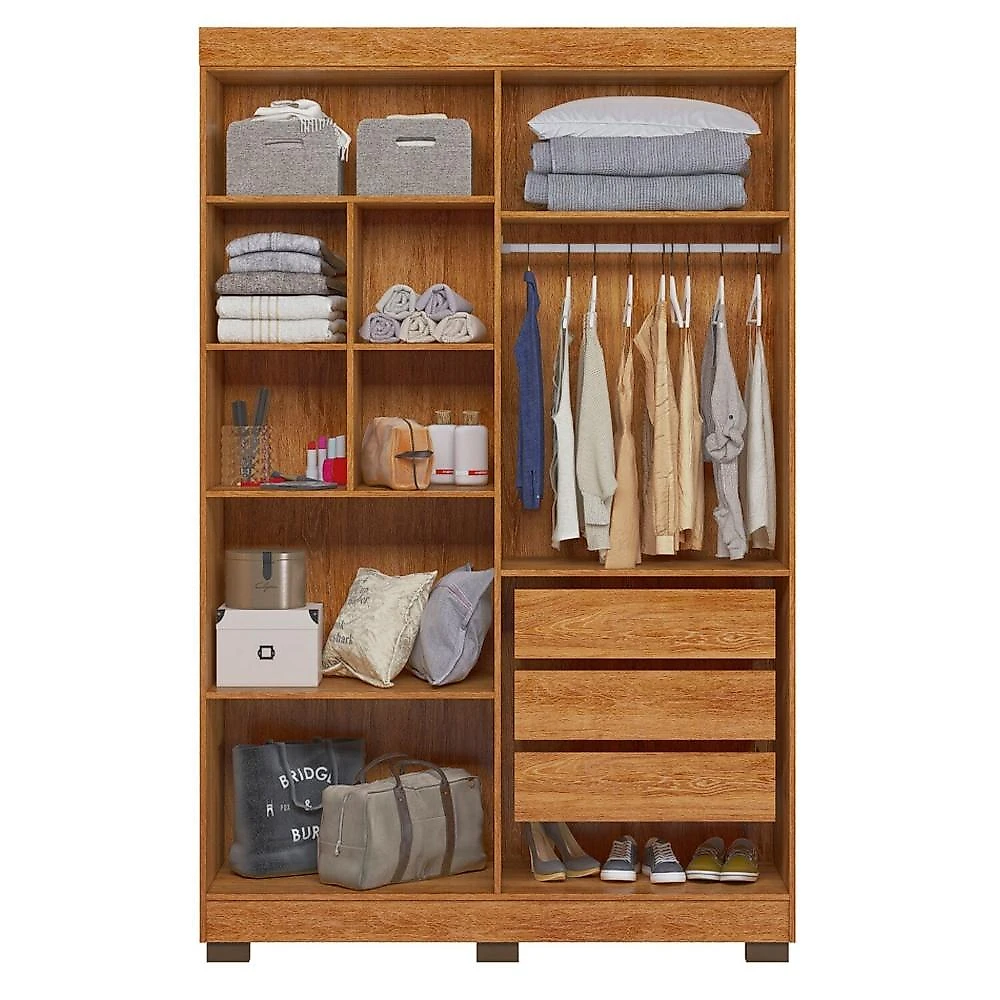 Quarto Infantil Completo com Guarda-roupa e Beliche Théo Amadeirado