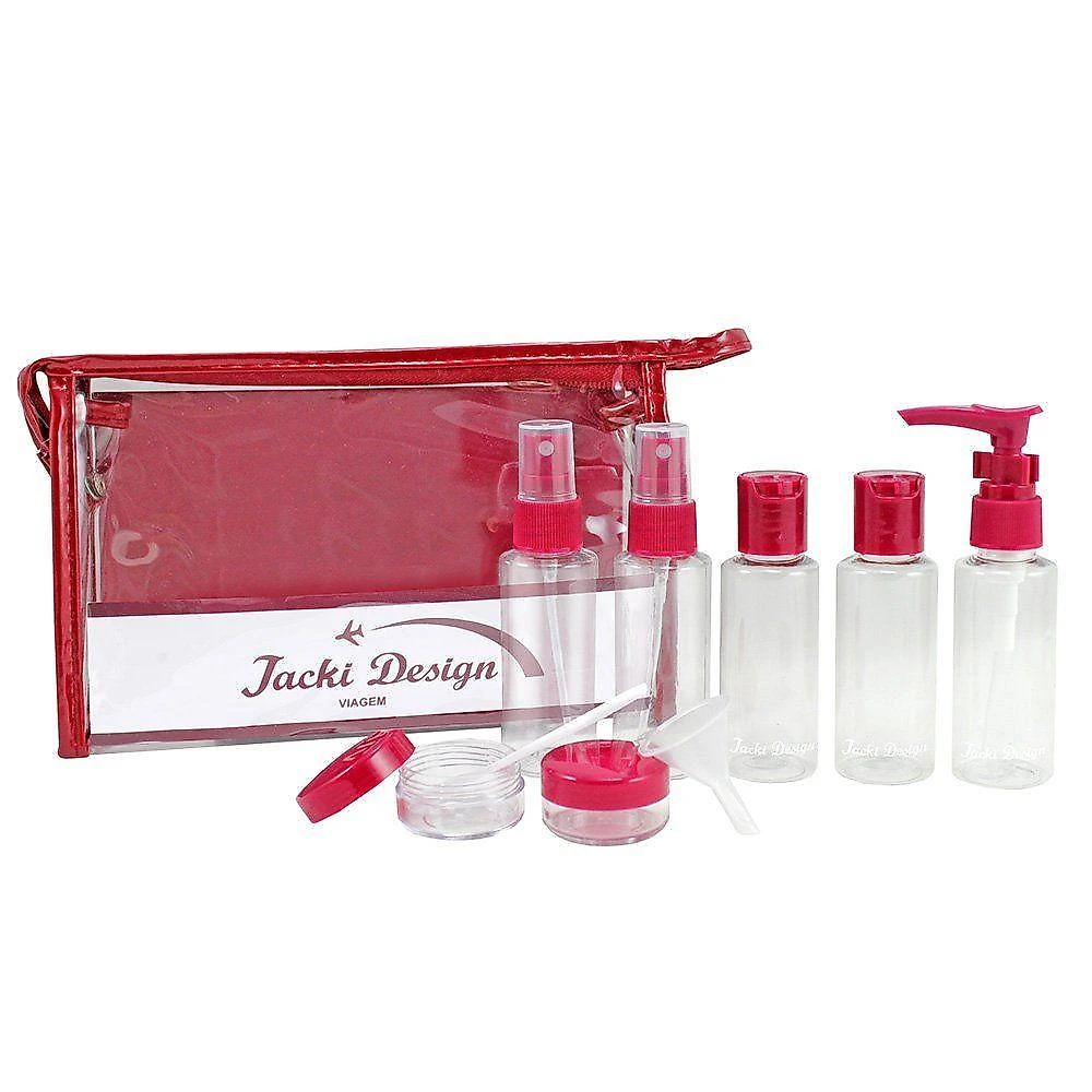 Kit Necessaire C- Gancho E Frascos P- Viagem Premium Vinho