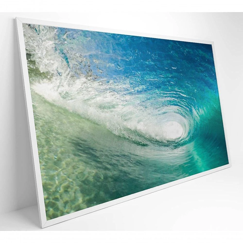 Quadro Ondas 90x60 Cm Vidro Impresso