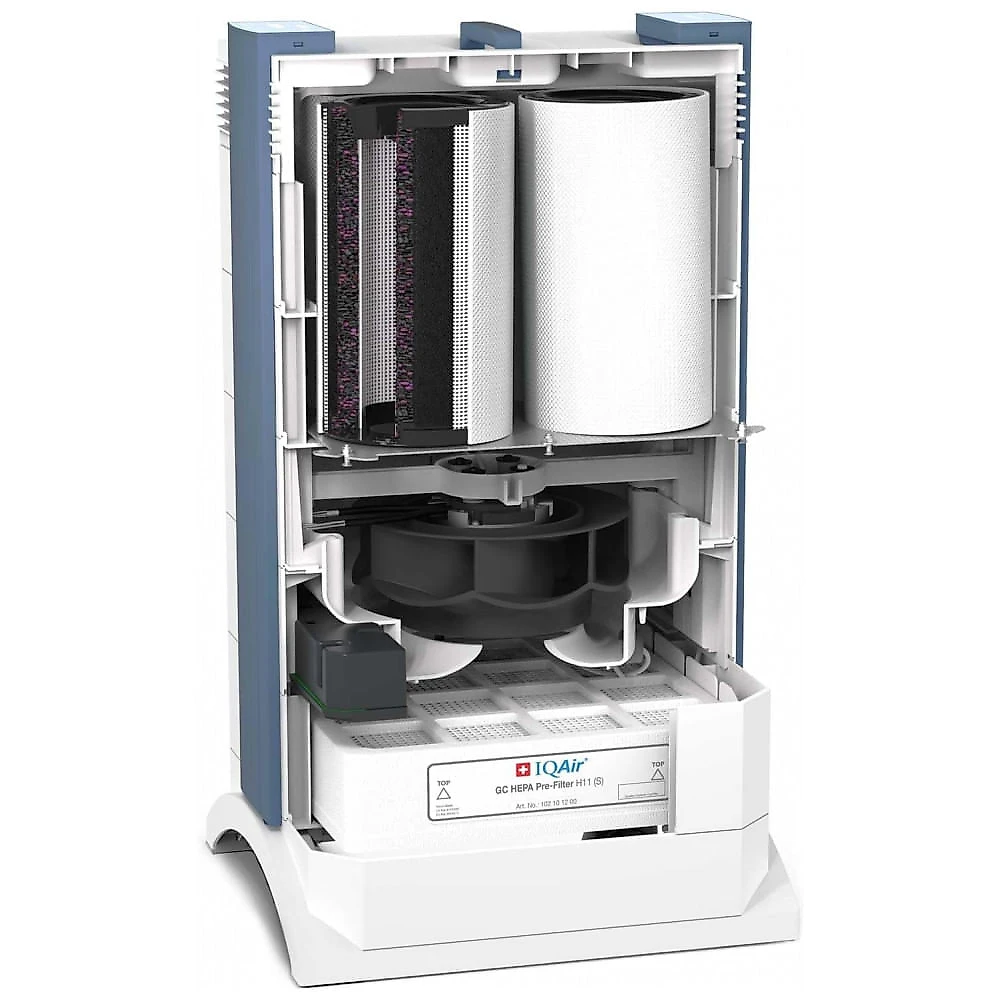 Purificador de Ar IQAir GC MultiGas XE - Filtração Inteligente de MultiGases para Ambientes de até 104,51 m² - Produtos Químicos, Odores, COVs e Partí Purificador de Ar IQAir GC MultiGas XE - Filtração Inteligente de MultiGases para Ambientes de até 104,51 m² - Produtos Químicos, Odores