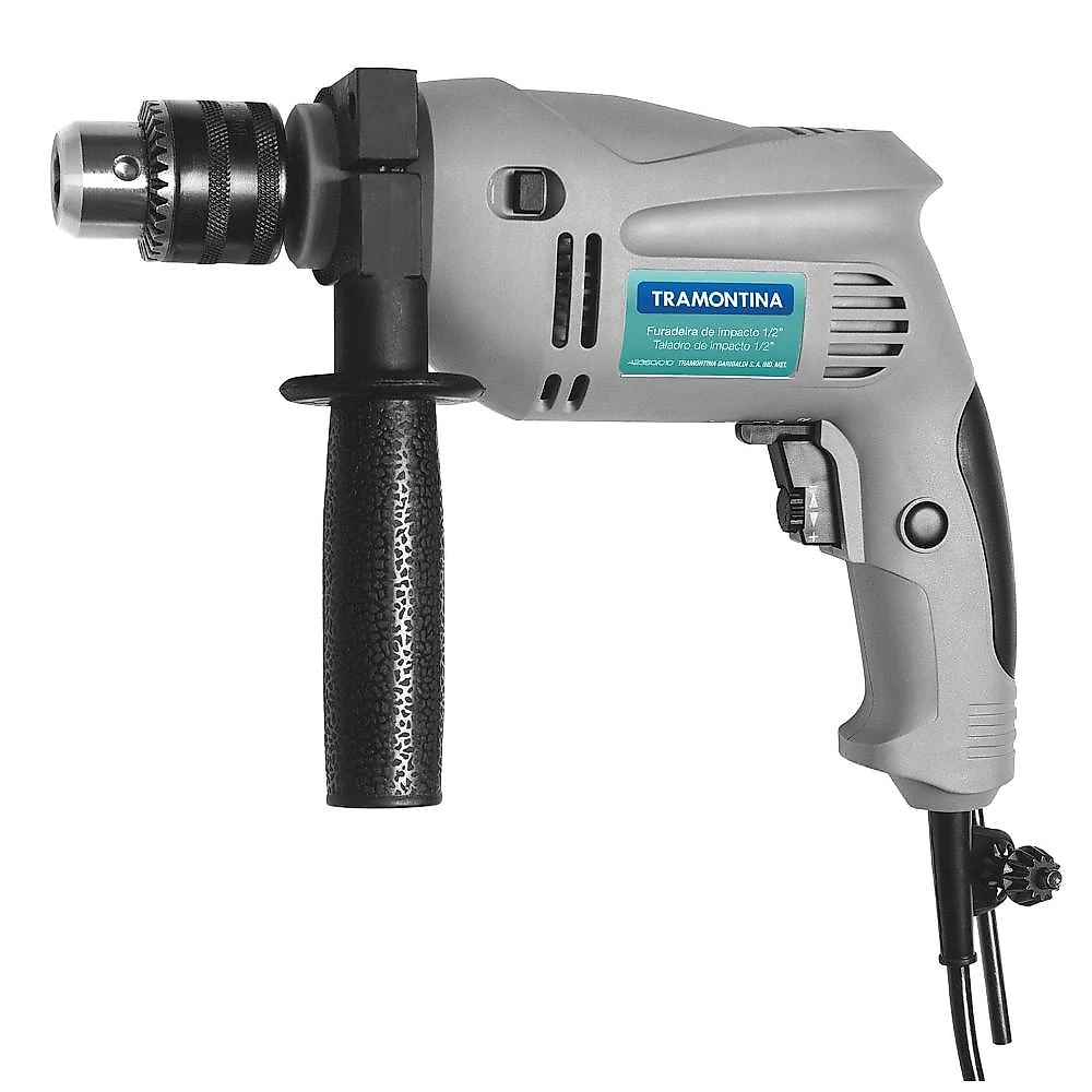 Furadeira de impacto 500w 1/2" com empunhadura auxiliar 220v - tramontina 220v