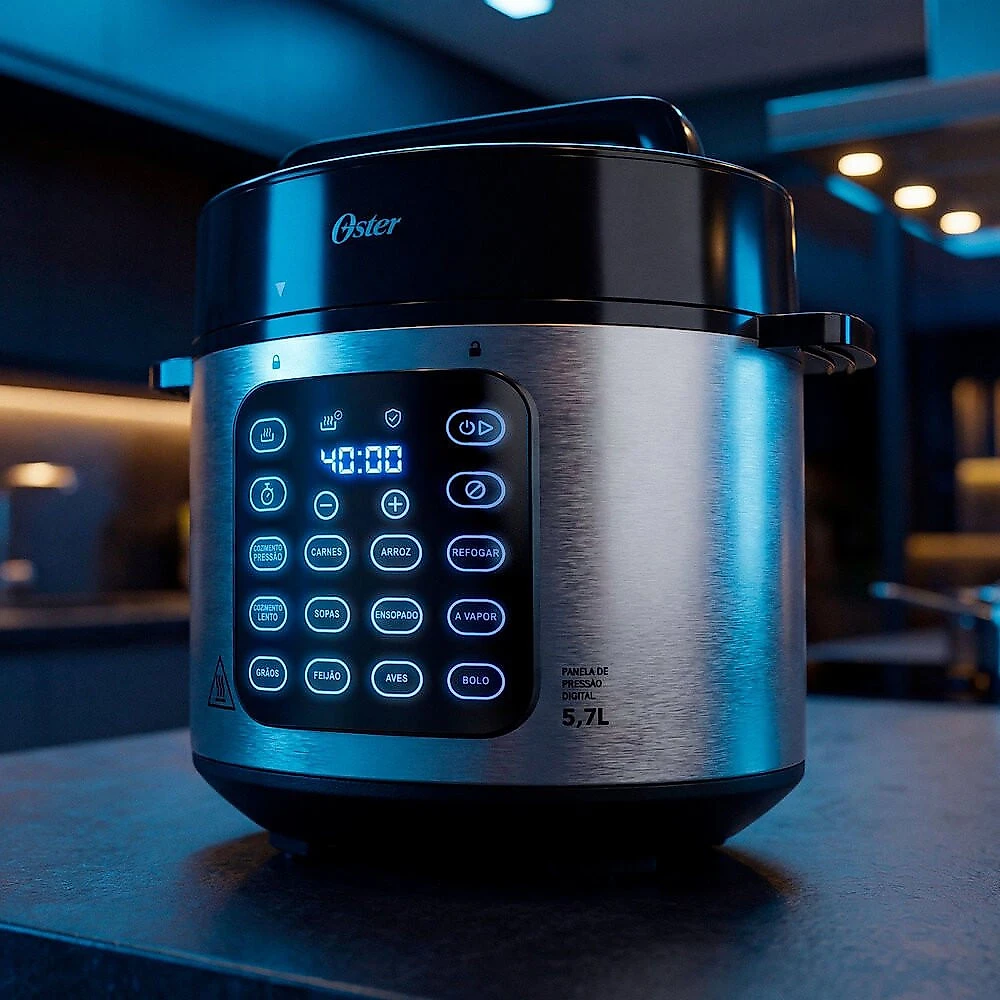 Panela de Pressão Elétrica OPAN930 Digital Multifuncional Oster Cadence Inox - 110V