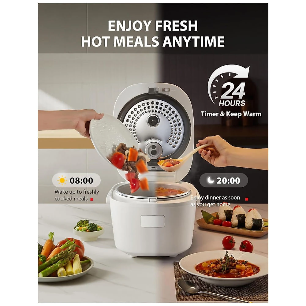 Panela Elétrica de Arroz Toshiba OriginTaste 10 Copos Branca Tecnologia Fuzzy Logic 15 Funções RC-18DRUNA(W) 120V