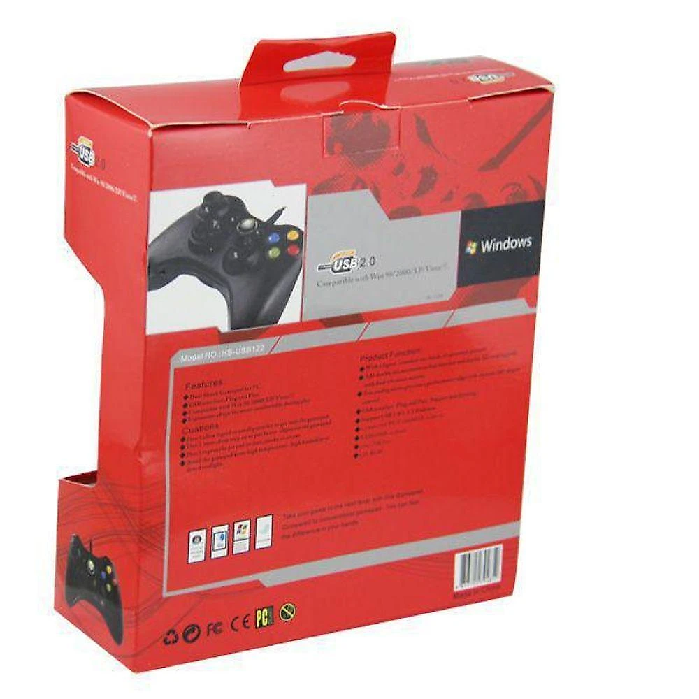 Controle Usb com Fio Aquilae Xbox 360 Compatível com PC Preto