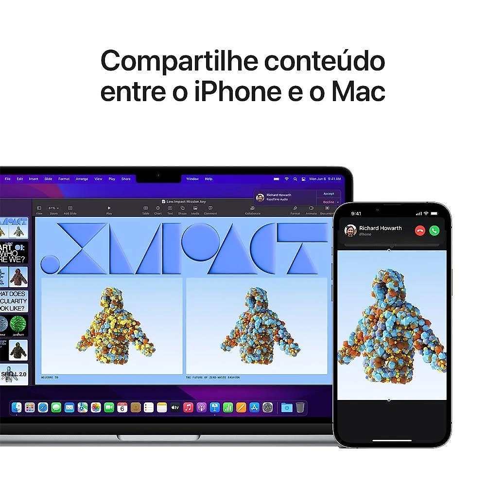 Apple MacBook Air 13", M2, CPU de 8 núcleos, GPU de 10 núcleos, 16GB RAM, 256GB SSD- Cinza-espacial