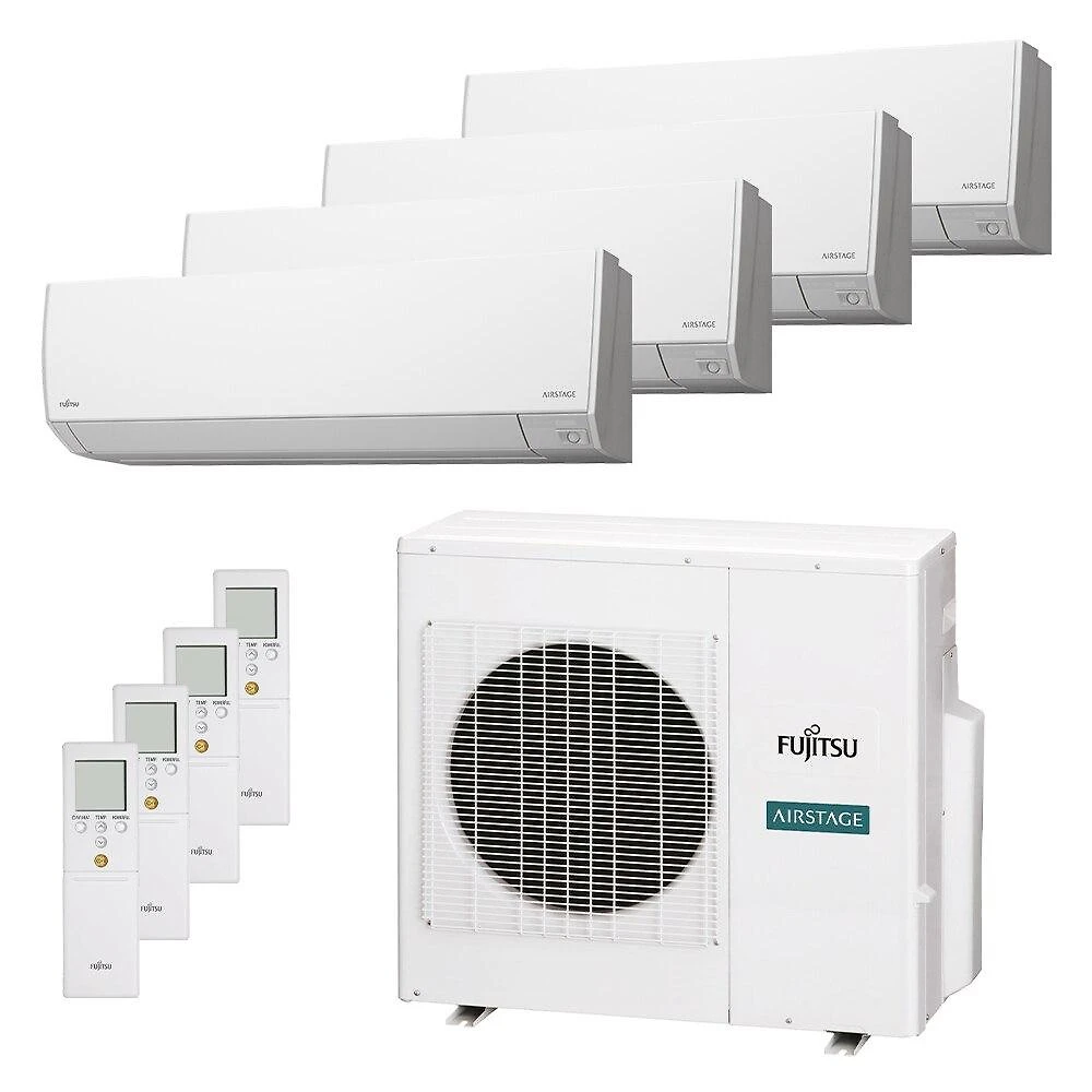 Ar-Condicionado Multi Split Inverter 35000 BTUs Fujitsu Airstage Premium Quente e Frio (4 Evap. HW 12000) 220V