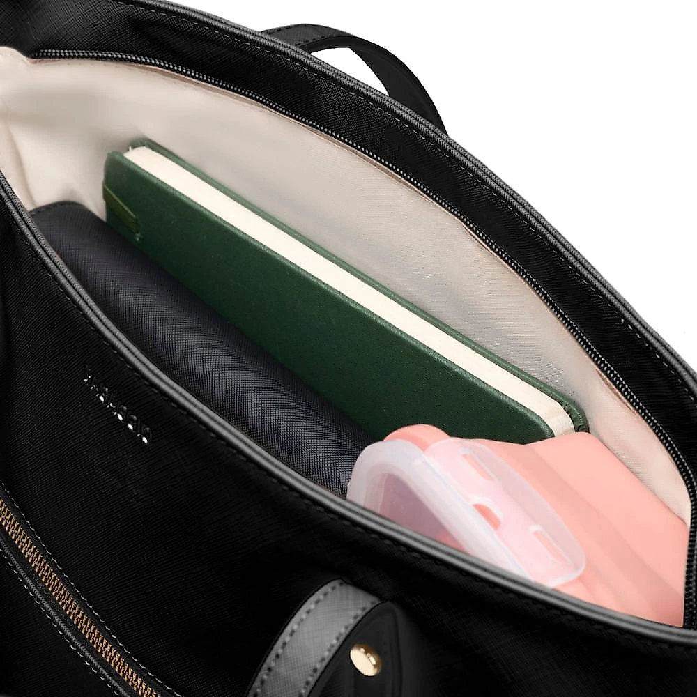 Bolsa Feminina Tote Saffiano Preta Preto - G