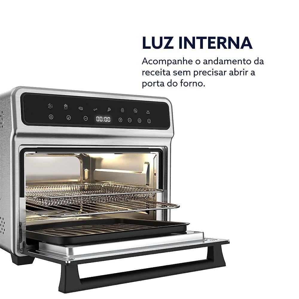 Forno e Fritadeira sem Óleo Oster Digital Pro 25L 1800W Preto 220V