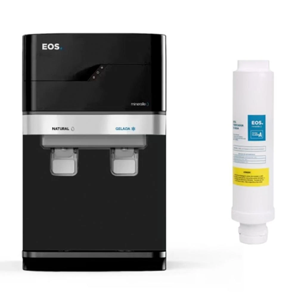 Kit 1 Ano EOS - Purificador de Água EOS EPC01P Mineralle Compressor 220V + Filtro Refil EFP01
