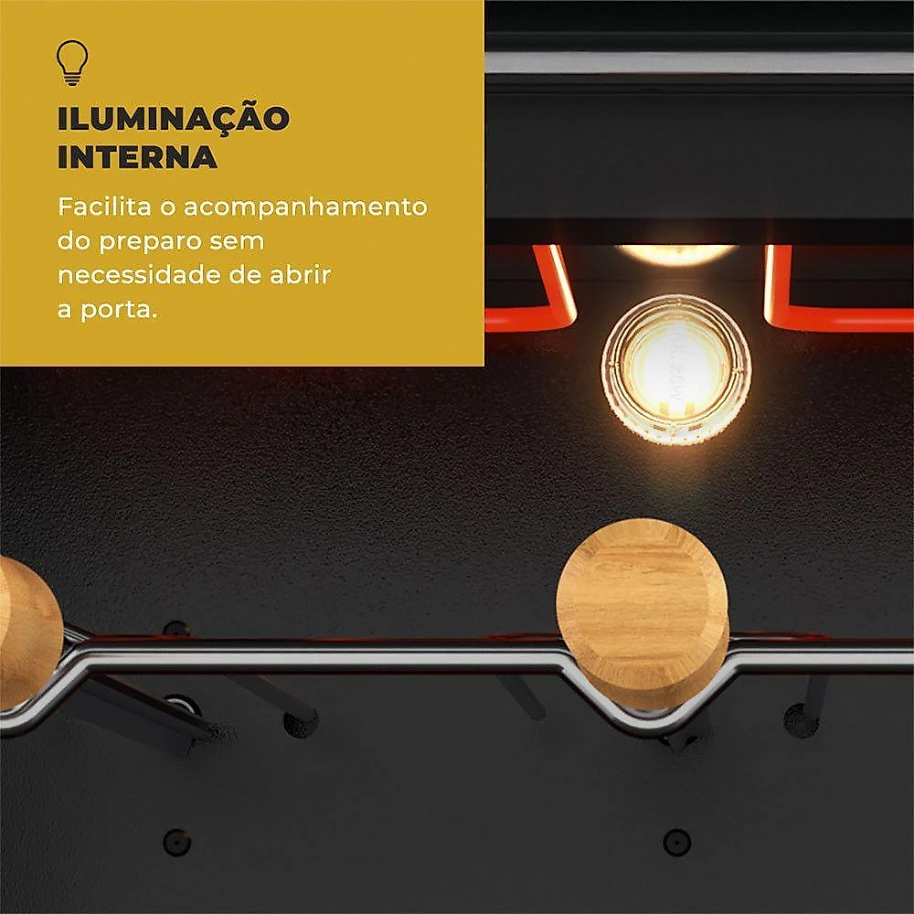 Churrasqueira Elétrica de Embutir Ranch 3 Espetos Rotativos Inox 220V Fischer