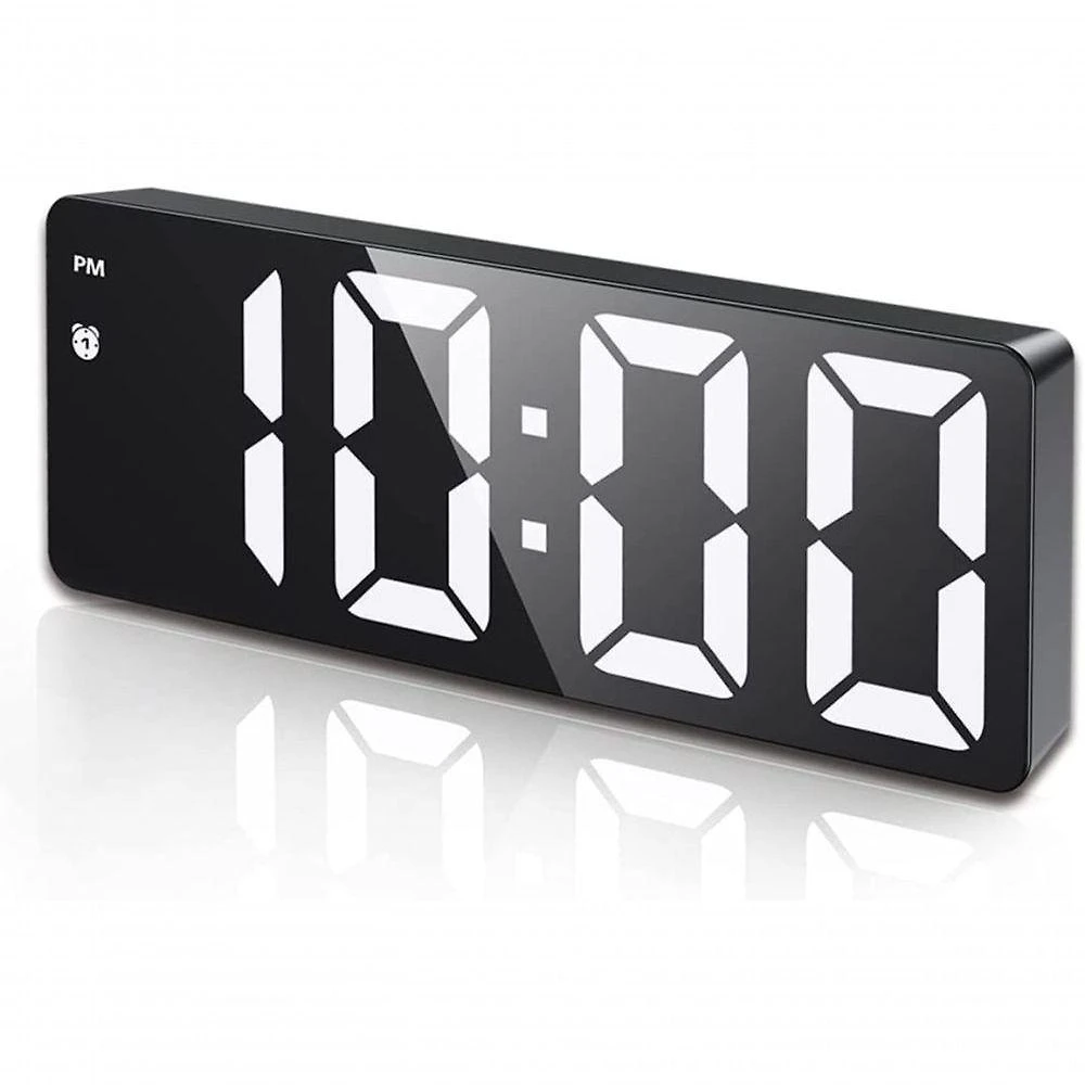 Relógio Despertador Digital LED com Visor de Temperatura Brilho Ajustável Controle de Voz Bivolt