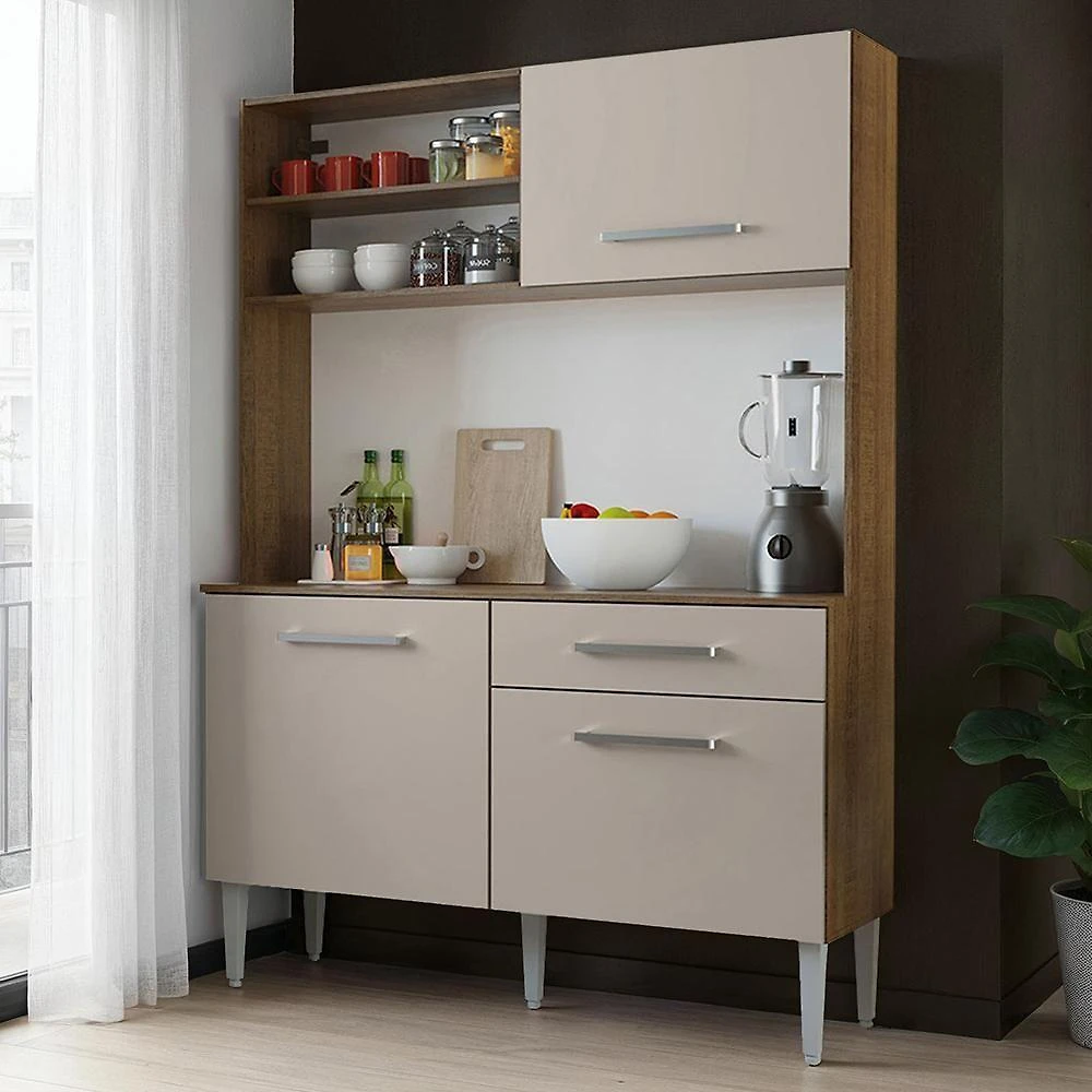 Kit Cozinha Compacta 120cm Rustic Crema Life Madesa