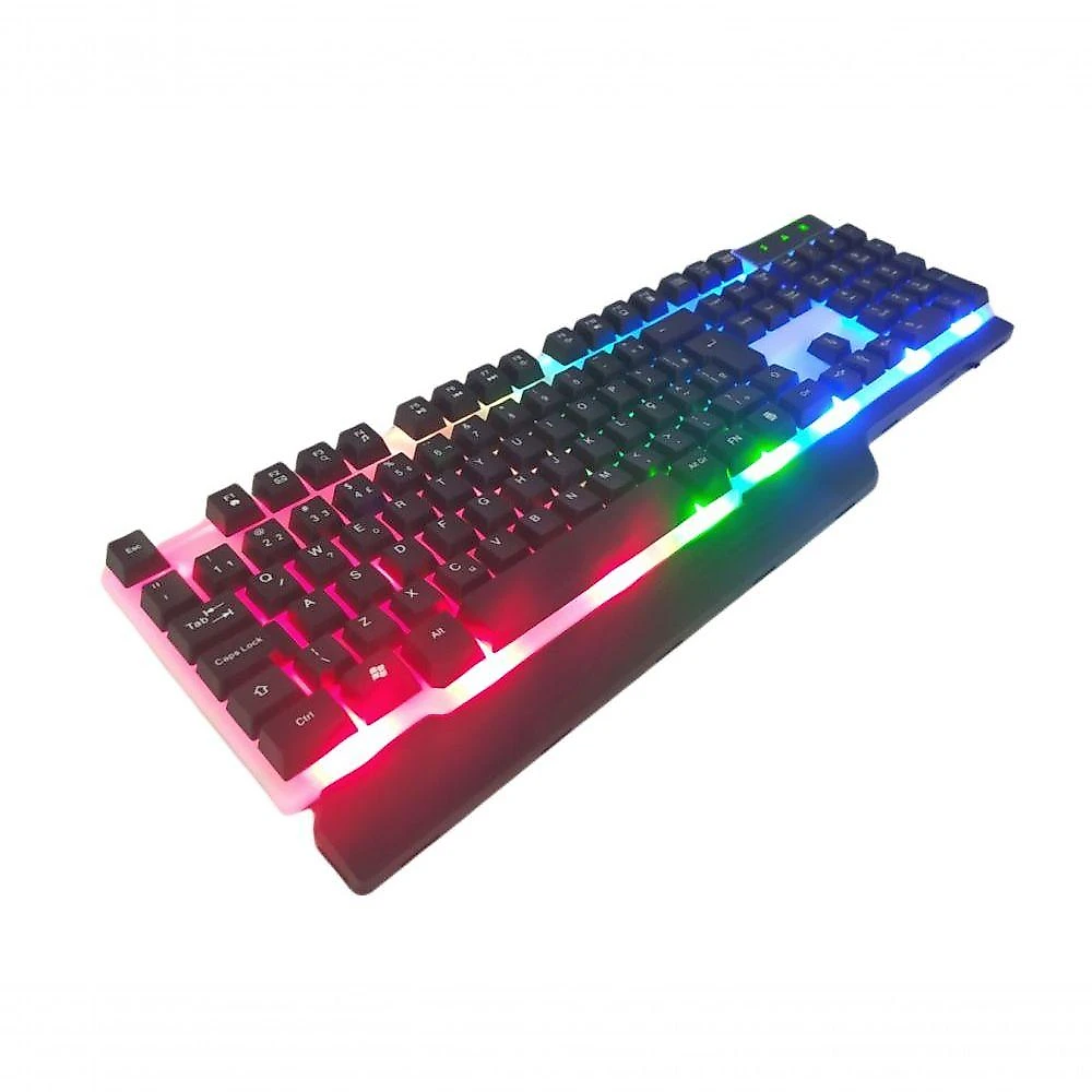 Kit Teclado e Mouse Gamer Semi Mecânico Led Rgb Kapbom Usb com Teclas Multimídia e Winlock