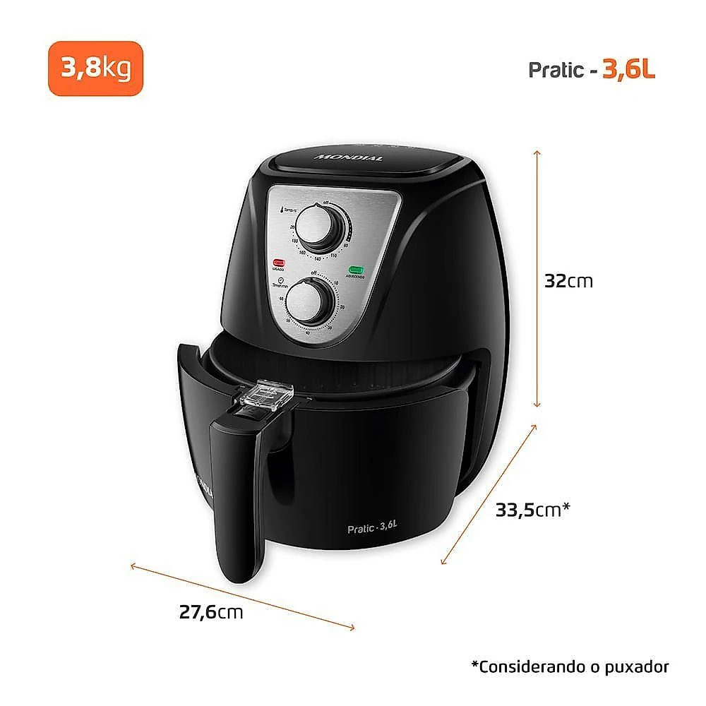 Fritadeira Sem óleo Air Fryer Pratic 3,6L Mondial AF-36-BI 110V/60HZ