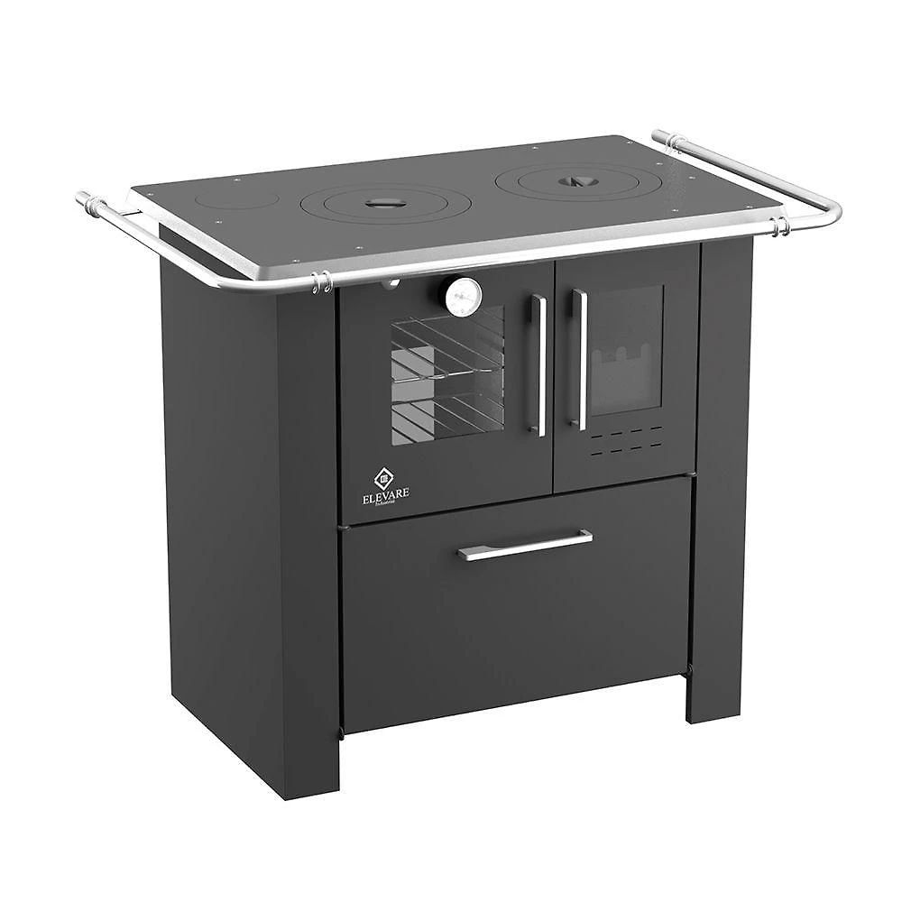 Fogão A Lenha Cheff Preto Chapa De Ferro Fundido N°01 Esq